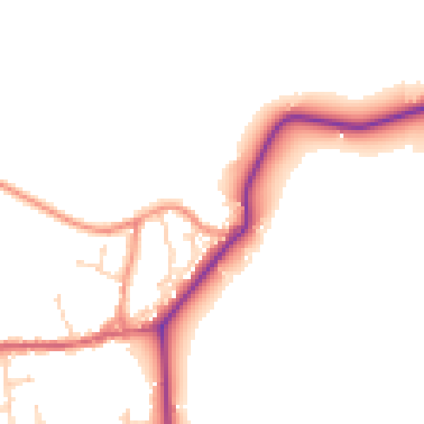 Daytime road noise heatmap for YO43 4DN