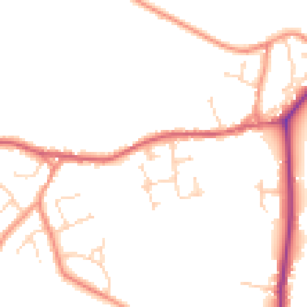Daytime road noise heatmap for YO43 4EL
