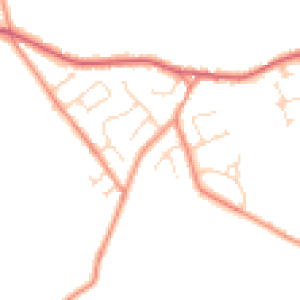 Daytime road noise heatmap for YO43 4ER