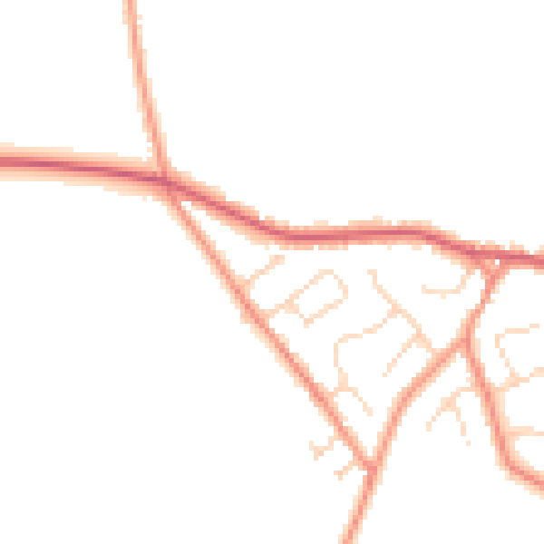 Daytime road noise heatmap for YO43 4ET