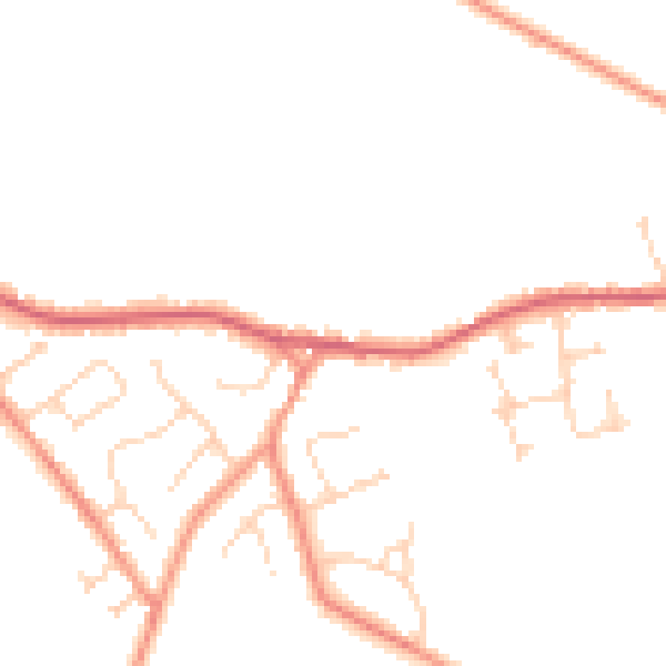 Daytime road noise heatmap for YO43 4EW
