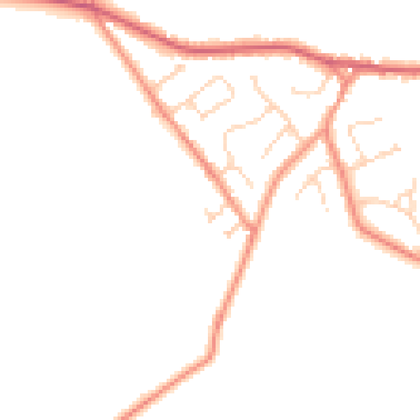 Daytime road noise heatmap for YO43 4FA