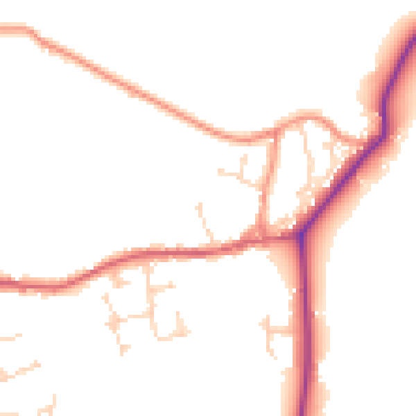 Daytime road noise heatmap for YO43 4FD
