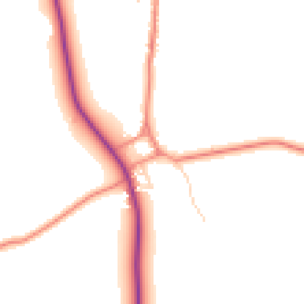 Daytime road noise heatmap for YO43 4FF