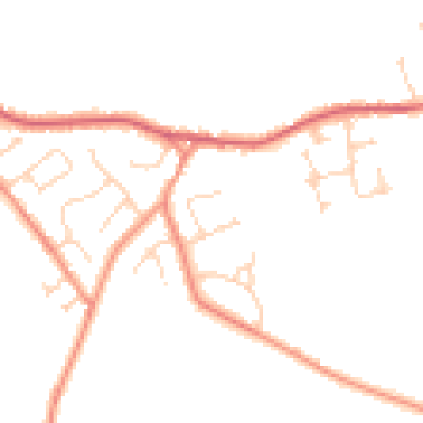 Daytime road noise heatmap for YO43 4FH