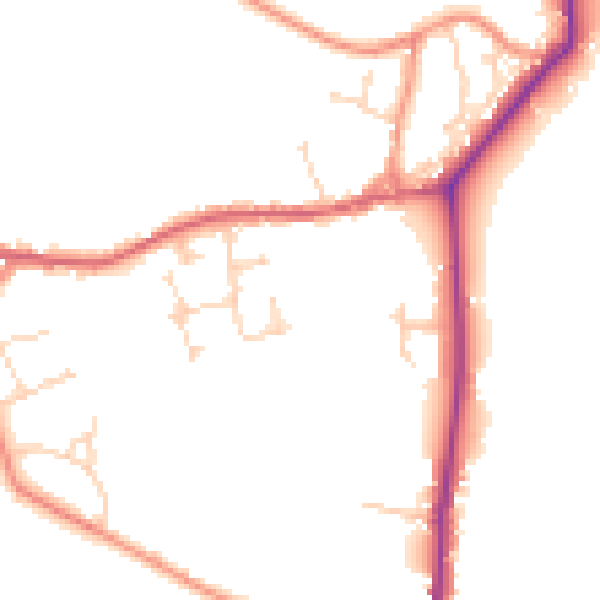 Daytime road noise heatmap for YO43 4FT