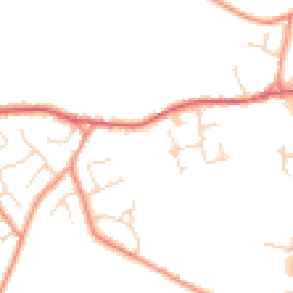 Daytime road noise heatmap for YO43 4HN