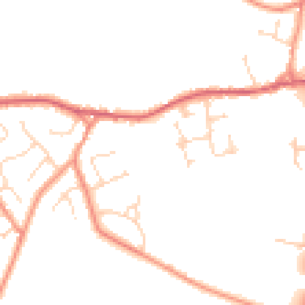 Daytime road noise heatmap for YO43 4HR