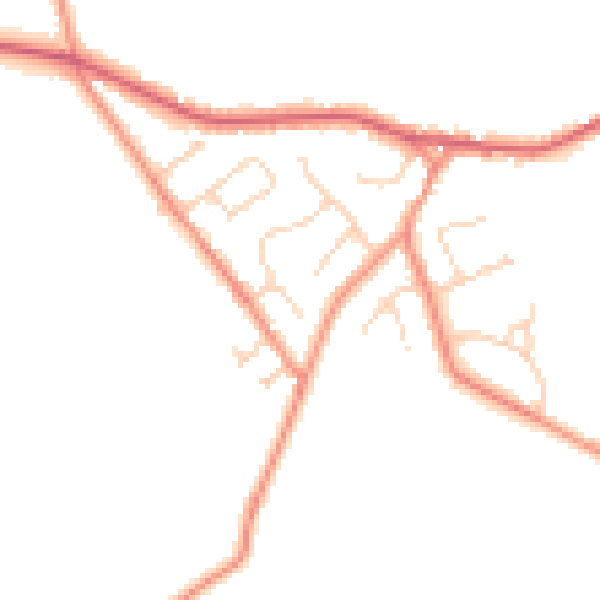 Daytime road noise heatmap for YO43 4HS