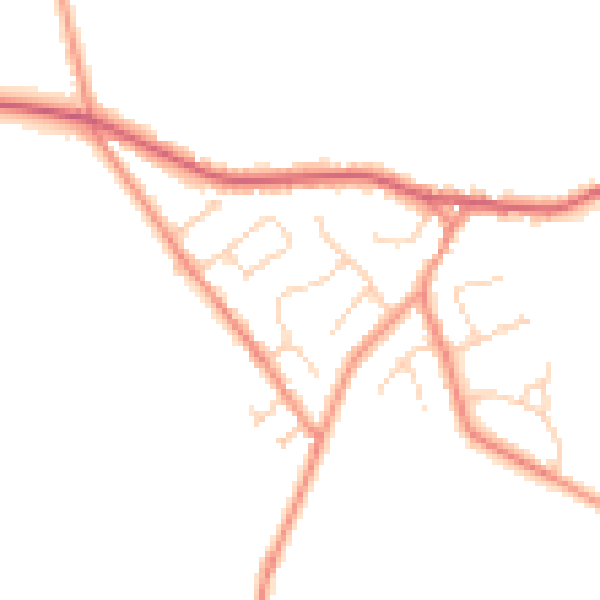 Daytime road noise heatmap for YO43 4HT