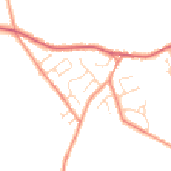 Daytime road noise heatmap for YO43 4HU