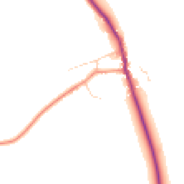 Daytime road noise heatmap for YO43 4QU