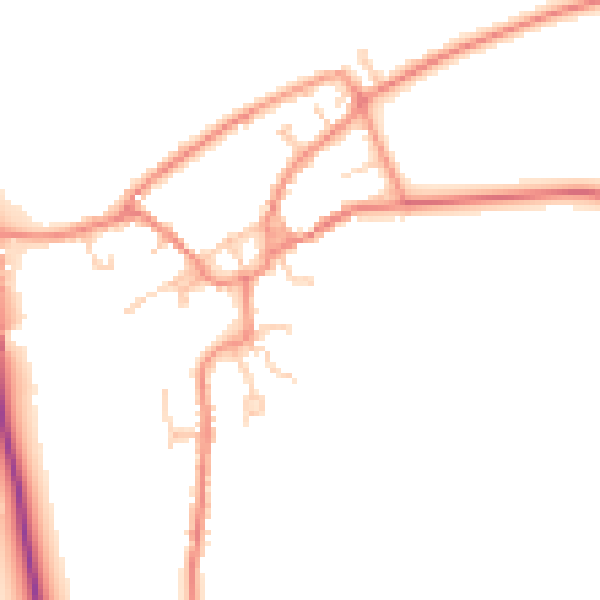 Daytime road noise heatmap for YO43 4RU