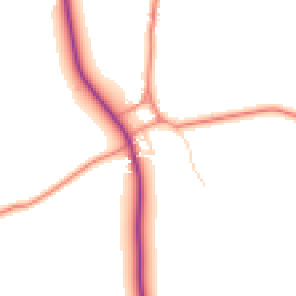 Daytime road noise heatmap for YO43 4RX