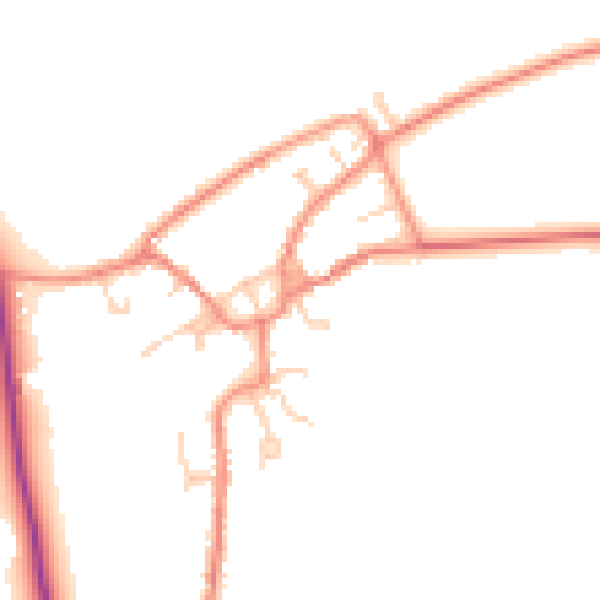 Daytime road noise heatmap for YO43 4SA