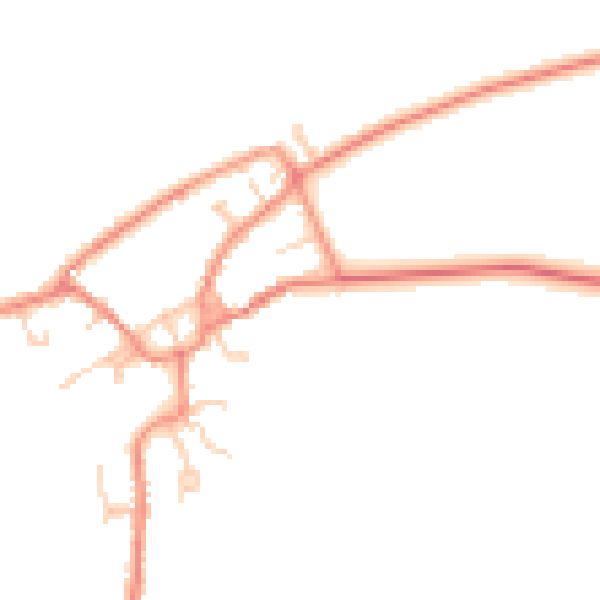 Daytime road noise heatmap for YO43 4SG
