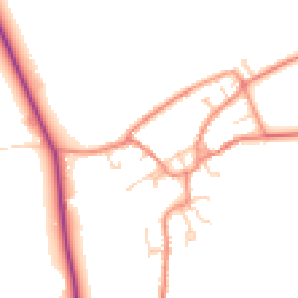 Daytime road noise heatmap for YO43 4SJ