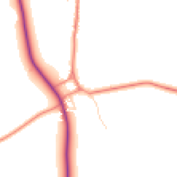 Daytime road noise heatmap for YO43 4ST