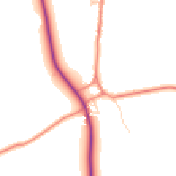 Daytime road noise heatmap for YO43 4SU