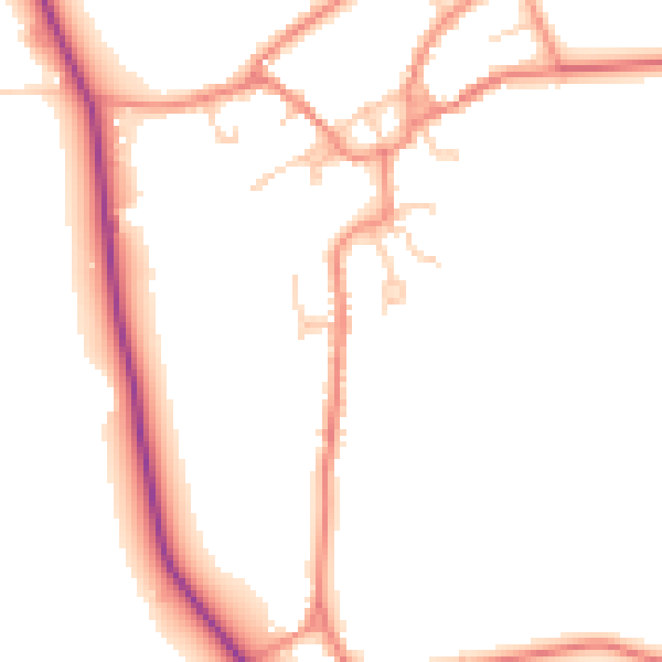 Daytime road noise heatmap for YO43 4SX