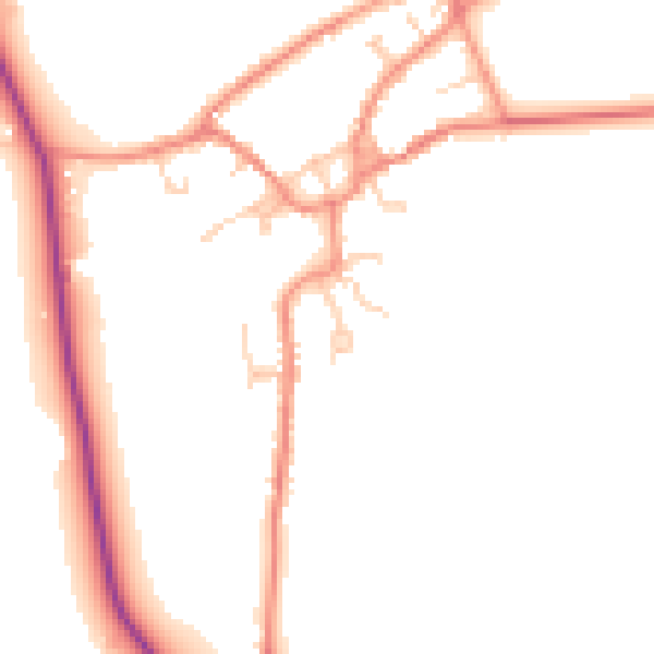Daytime road noise heatmap for YO43 4SY