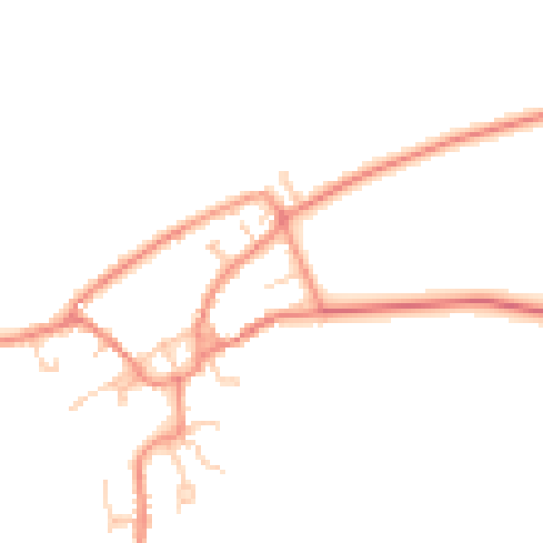 Daytime road noise heatmap for YO43 4TA
