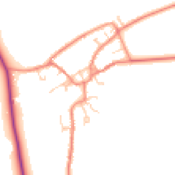 Daytime road noise heatmap for YO43 4TD