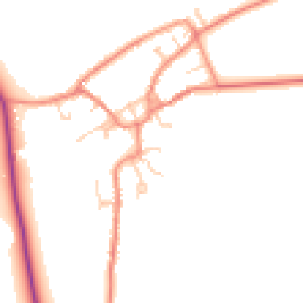 Daytime road noise heatmap for YO43 4TT