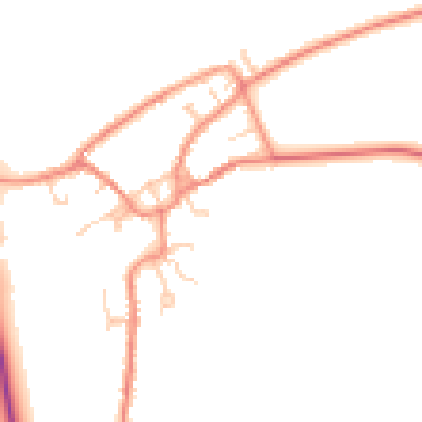 Daytime road noise heatmap for YO43 4TU