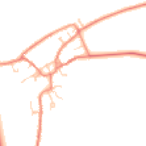 Daytime road noise heatmap for YO43 4TZ