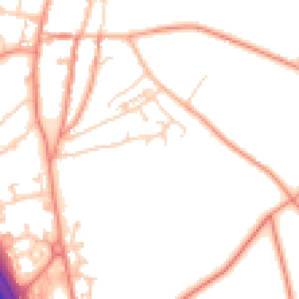 Daytime road noise heatmap for YO51 9AU
