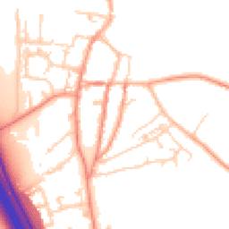 Daytime road noise heatmap for YO51 9BA