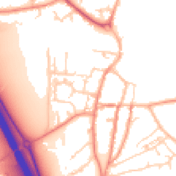 Daytime road noise heatmap for YO51 9BB