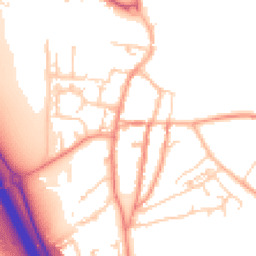 Daytime road noise heatmap for YO51 9BR