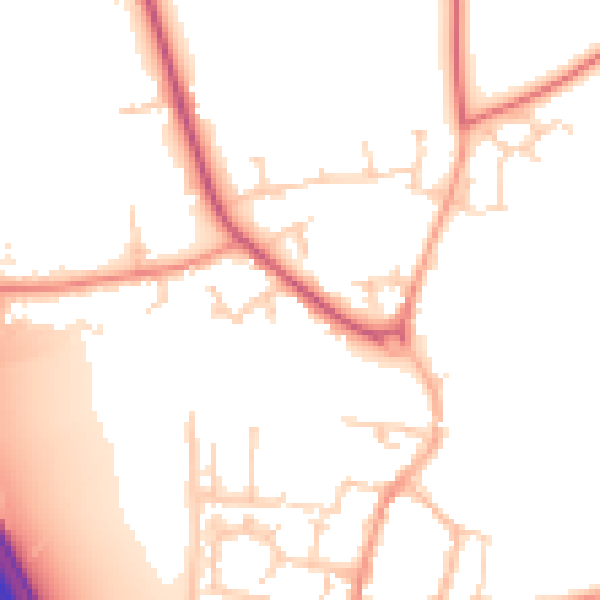 Daytime road noise heatmap for YO51 9BU