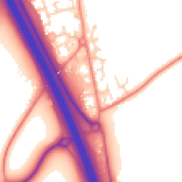 Daytime road noise heatmap for YO51 9HU