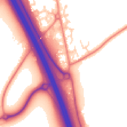Daytime road noise heatmap for YO51 9JJ