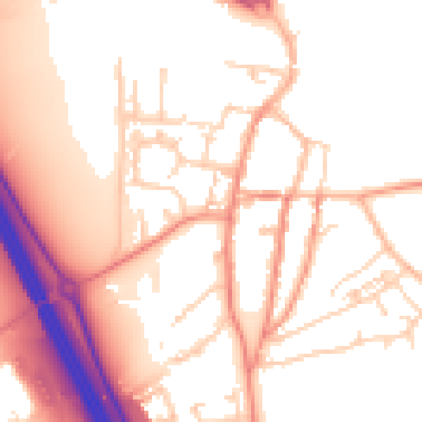 Daytime road noise heatmap for YO51 9LN