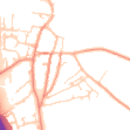 Daytime road noise heatmap for YO51 9NZ