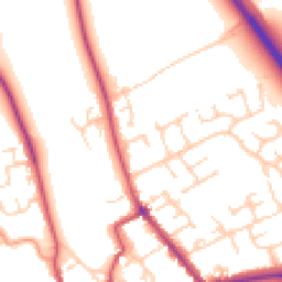 Daytime road noise heatmap for YO7 1AR