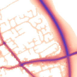 Daytime road noise heatmap for YO7 1BZ