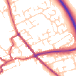 Daytime road noise heatmap for YO7 1DS