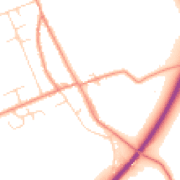 Daytime road noise heatmap for YO7 1JW