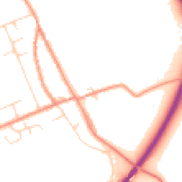 Daytime road noise heatmap for YO7 1JY
