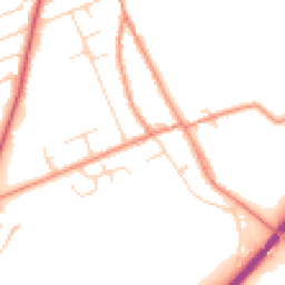 Daytime road noise heatmap for YO7 1NN