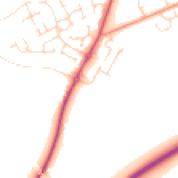 Daytime road noise heatmap for YO7 1TS