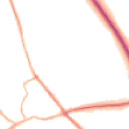 Night-time road noise heatmap for YO7 1UJ