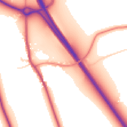Daytime road noise heatmap for YO7 2NQ