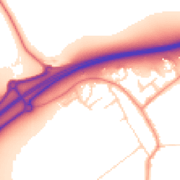 Daytime road noise heatmap for YO7 3GD