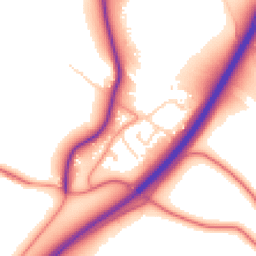 Daytime road noise heatmap for YO7 3QS